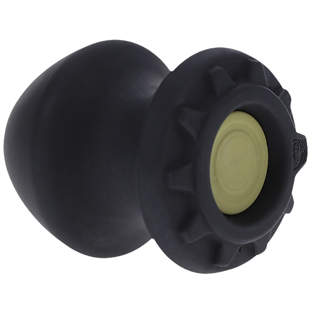 Fort Troff - Kum Keeper - Medium - Black Medium Hollow Butt Plug with Removeable Stopper