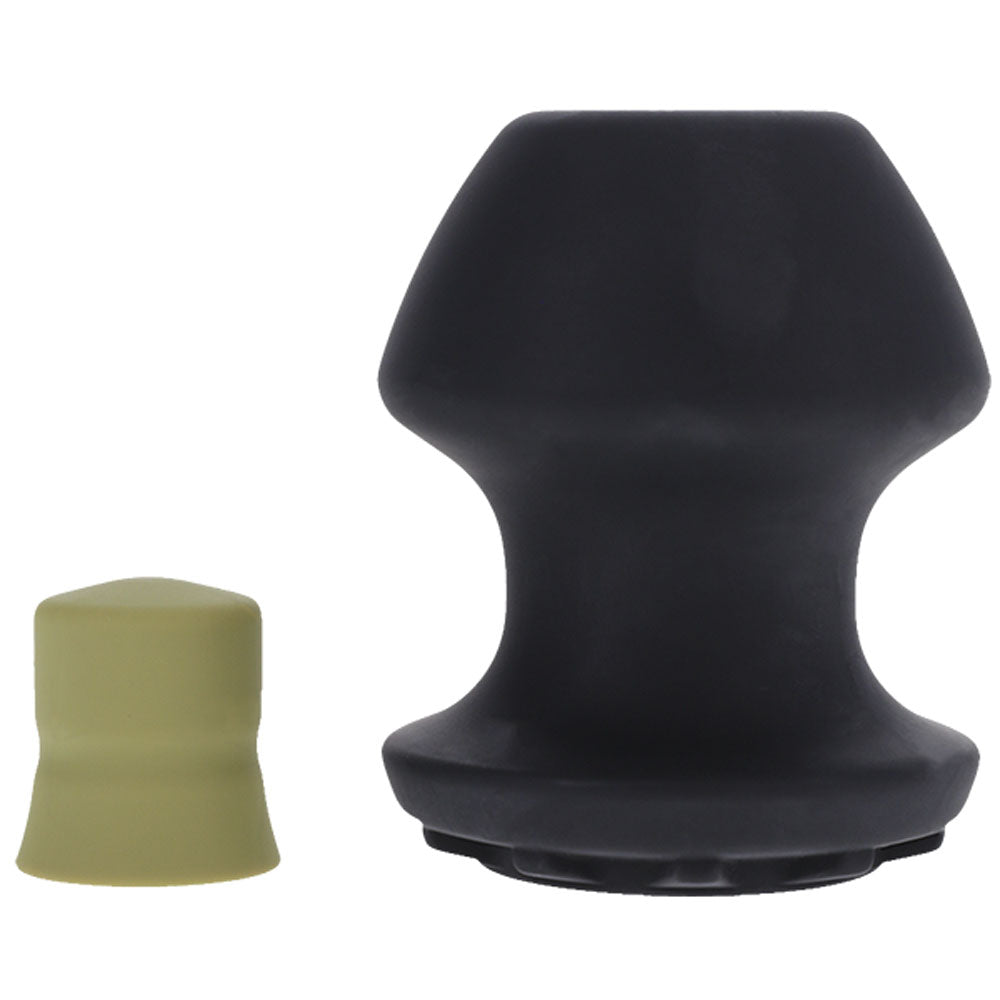 Fort Troff - Kum Keeper - Medium - Black Medium Hollow Butt Plug with Removeable Stopper
