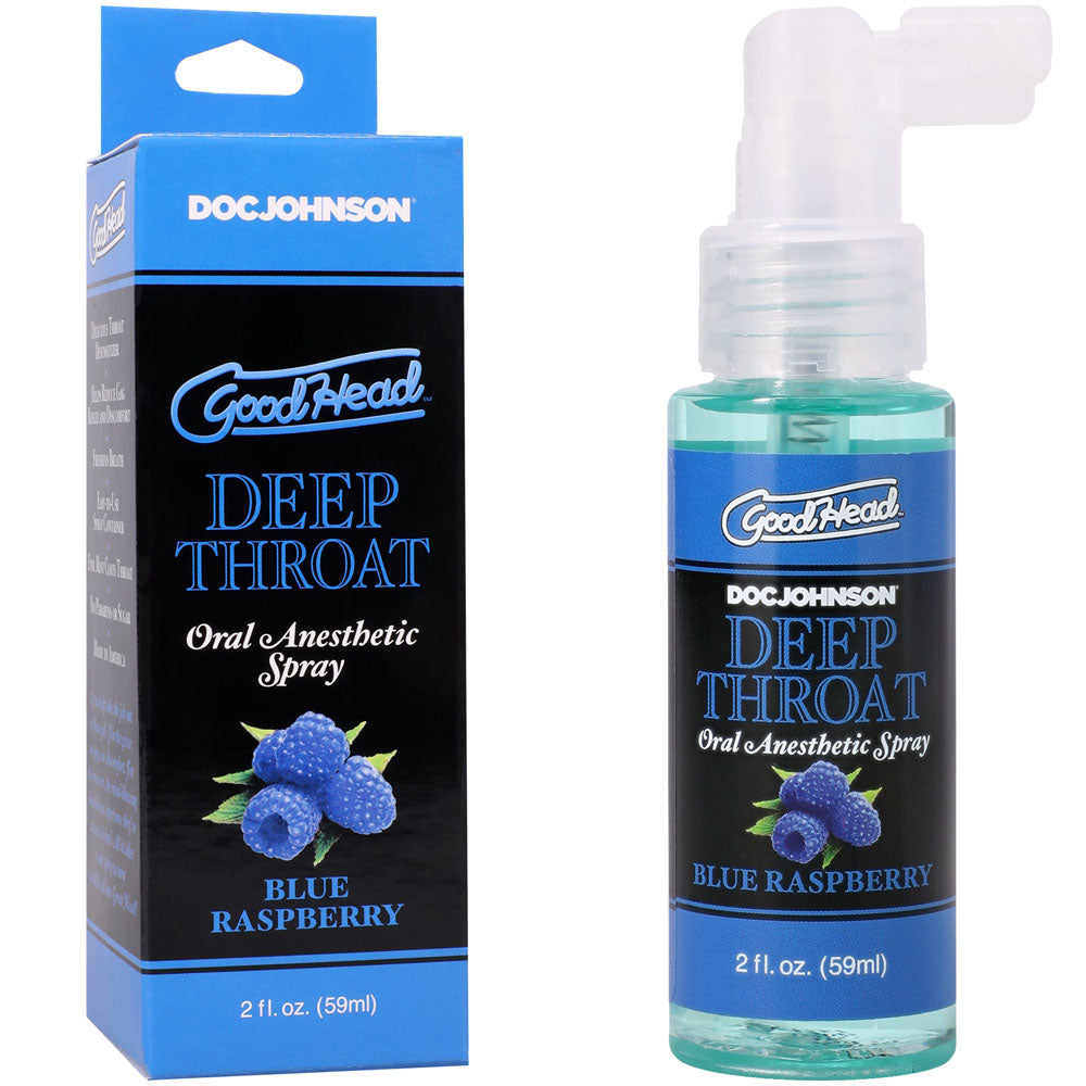 GoodHead Deep Throat Spray - Blue Raspberry - Blue Raspberry Flavoured Deep Throat Spray - 59 ml Bottle