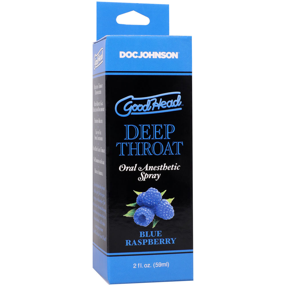 GoodHead Deep Throat Spray - Blue Raspberry - Blue Raspberry Flavoured Deep Throat Spray - 59 ml Bottle
