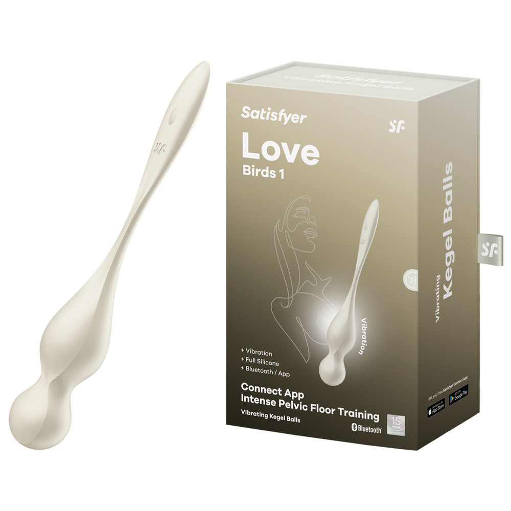 Satisfyer Love Birds 1 - White - White USB Rechargeable Pelvic Floor Trainer with App Control