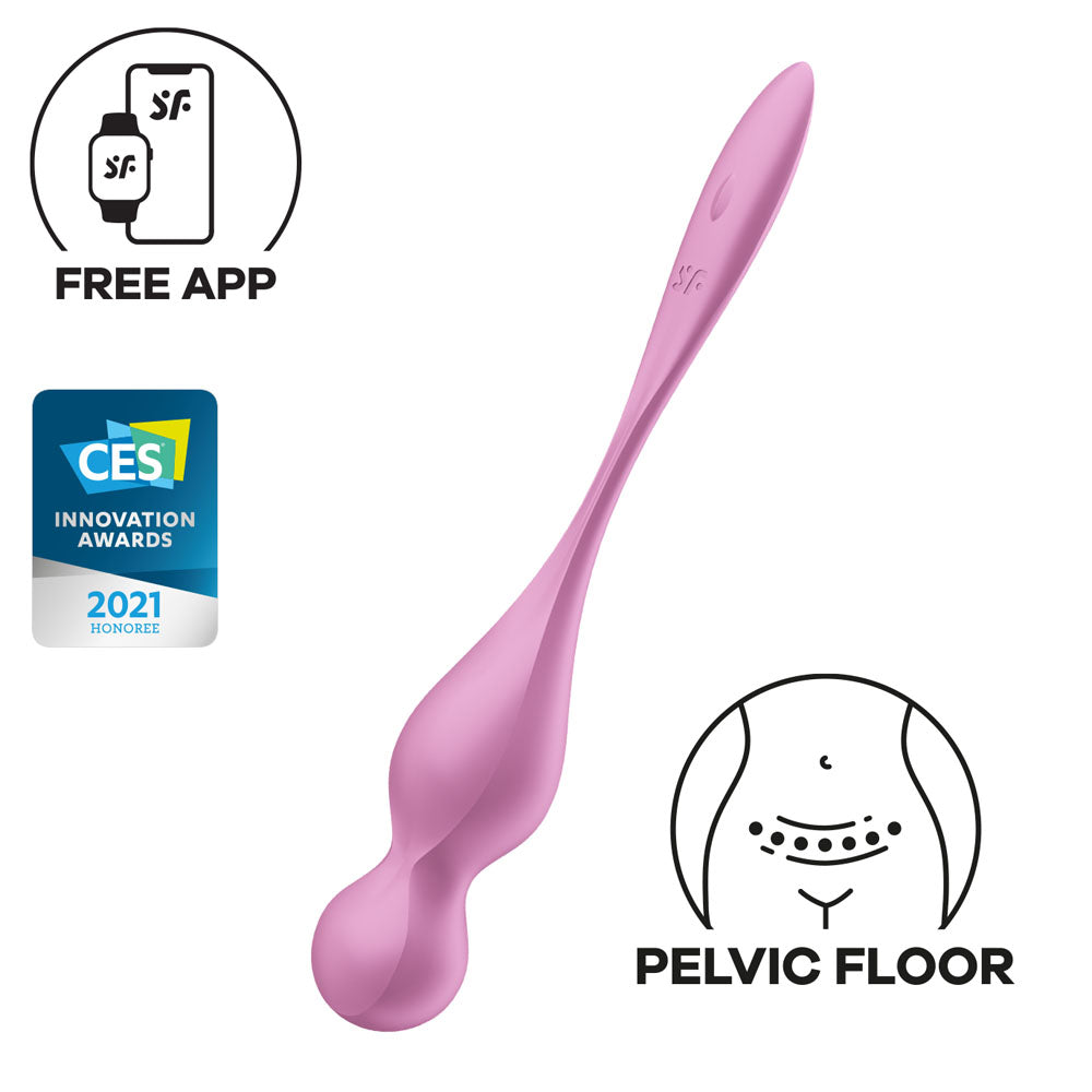 Satisfyer Love Birds 1 - Pink - Pink USB Rechargeable Pelvic Floor Trainer with App Control