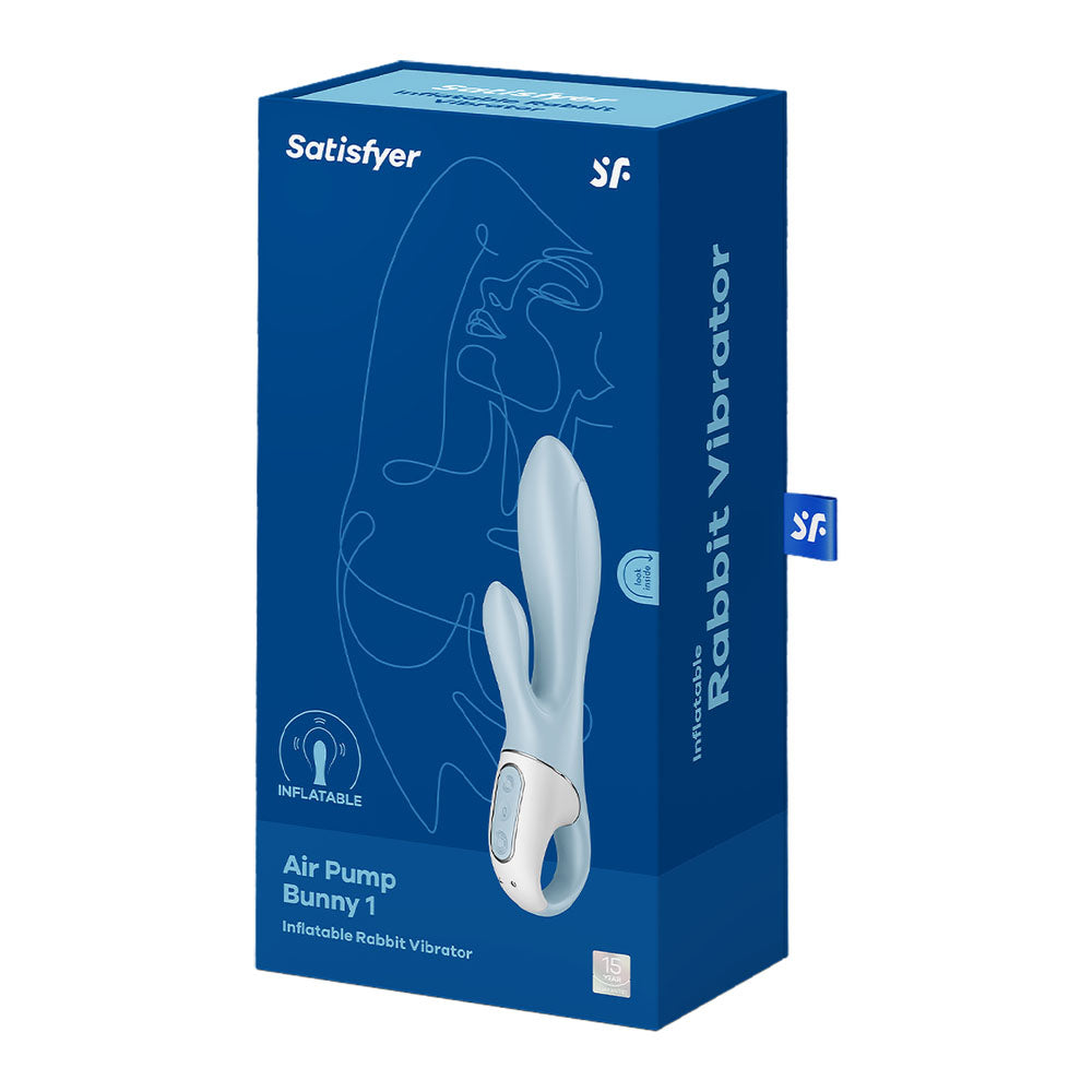 Satisfyer Air Pump Bunny 1 - Blue USB Rechargeable Inflatable Rabbit Vibrator