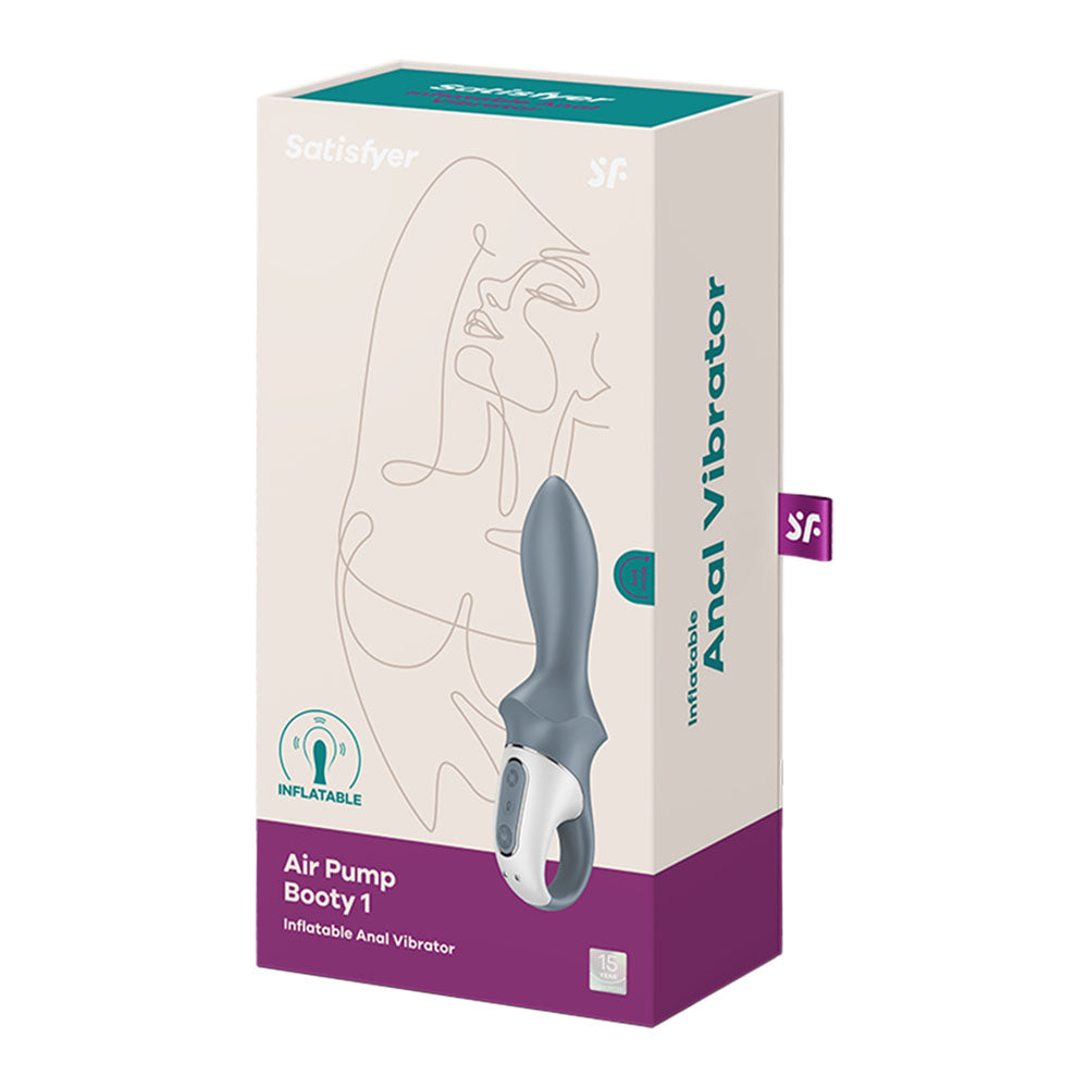 Satisfyer Air Pump Booty 1 - Grey USB Rechargeable Inflatable Anal Vibrator