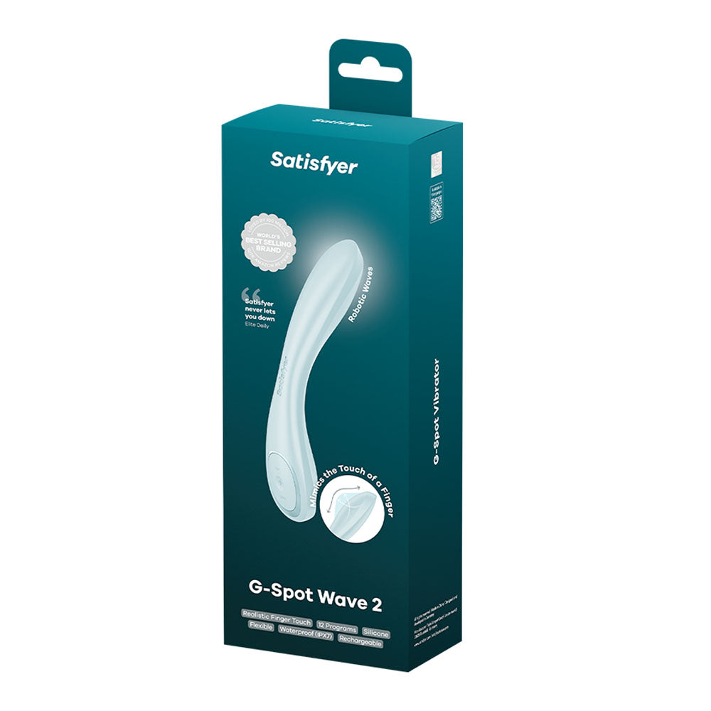 Satisfyer G-Spot Wave 2 - Ice Blue - Ice Blue 23.6 cm USB Rechargeable Flicking Tip Vibrator
