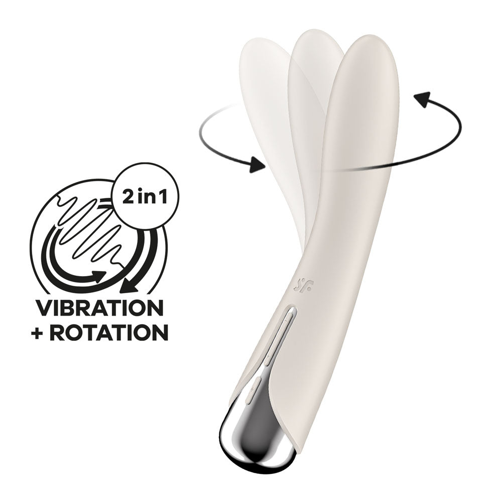 Satisfyer Spinning Vibe 1 - Beige - Beige 17.8 cm USB Rechargeable Rotating Vibrator