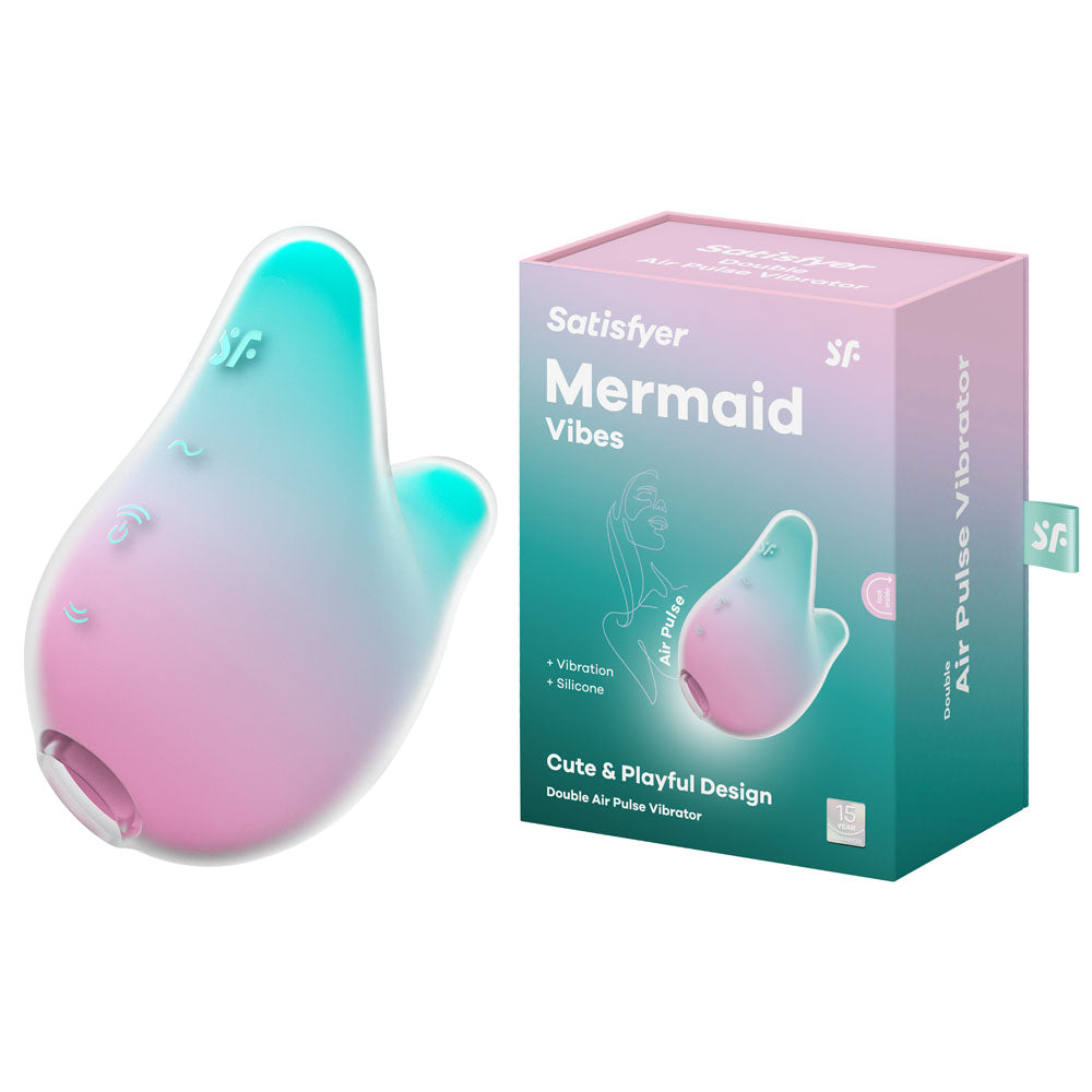 Satisfyer Mermaid Vibes - Mint/Pink - Mint/Pink USB Rechargeable Air Pulse Stimulator