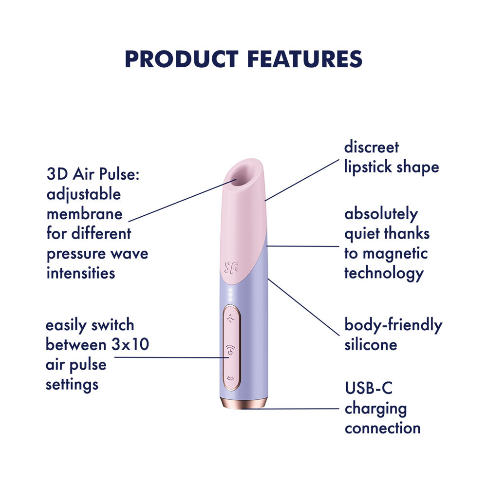 Satisfyer Bold Kiss - Purple USB Rechargeable Air Pulse Stimulator