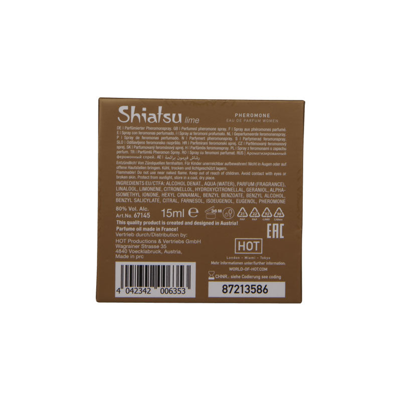 Shiatsu Pheromone Eau De Parfum Women - Lime - Pheromone Fragrance for Women - 15 ml