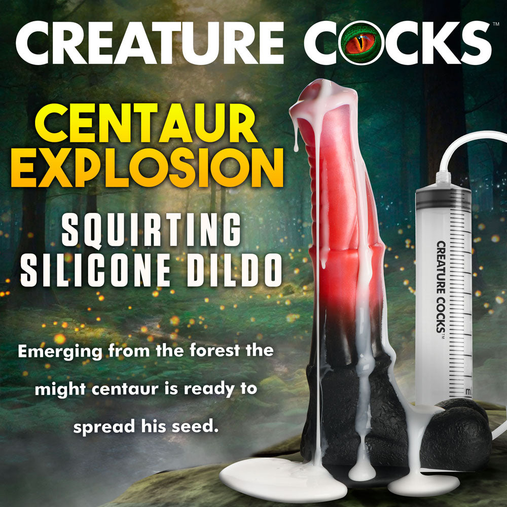 Creature Cocks Centaur Explosion - Pink/Black 24.5 cm Squirting Fantasy Dildo