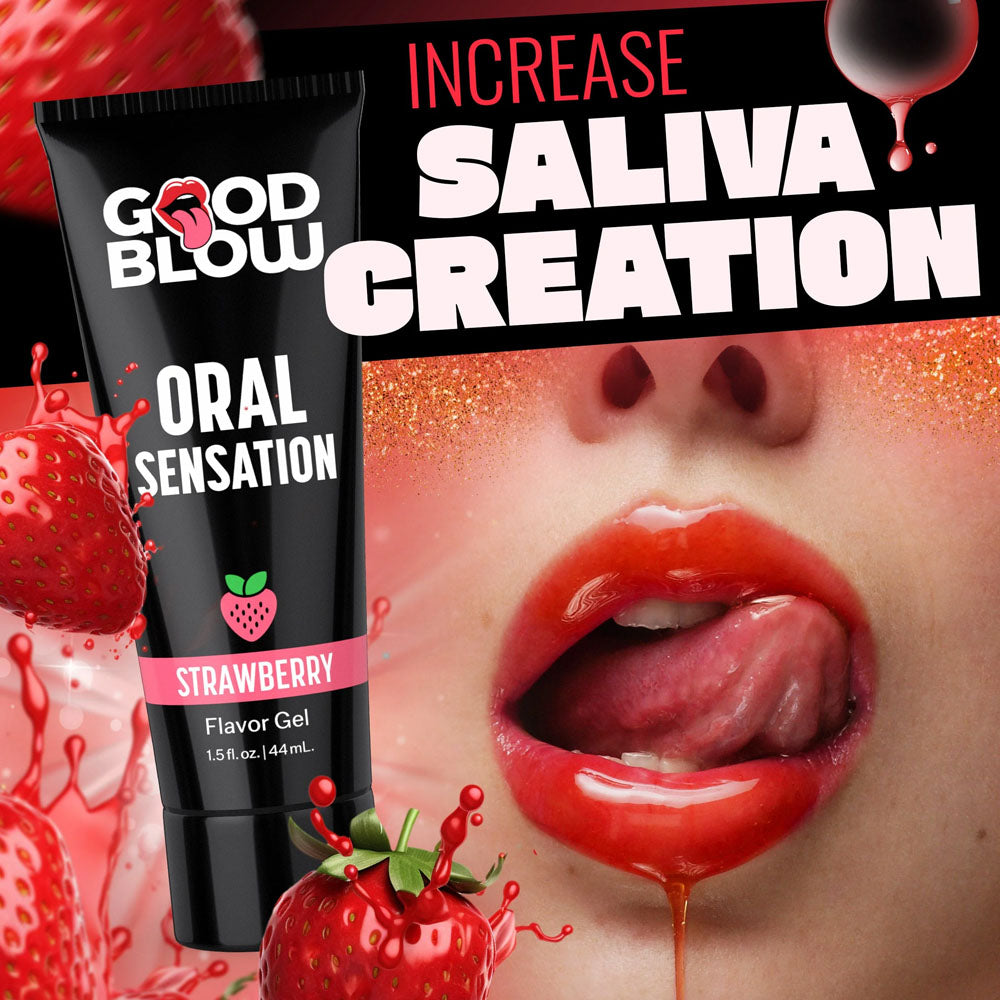 Good Blow Oral Sensation Gel - Strawberry - Strawberry Flavoured Oral Sex Gel - 44 ml Tube