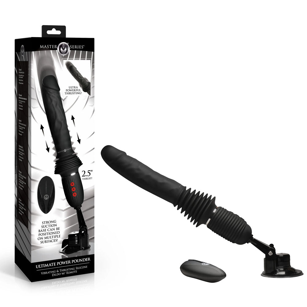Master Series Ultimate Power Pounder - Black 30 cm USB Rechargeable Thrusting Vibrator