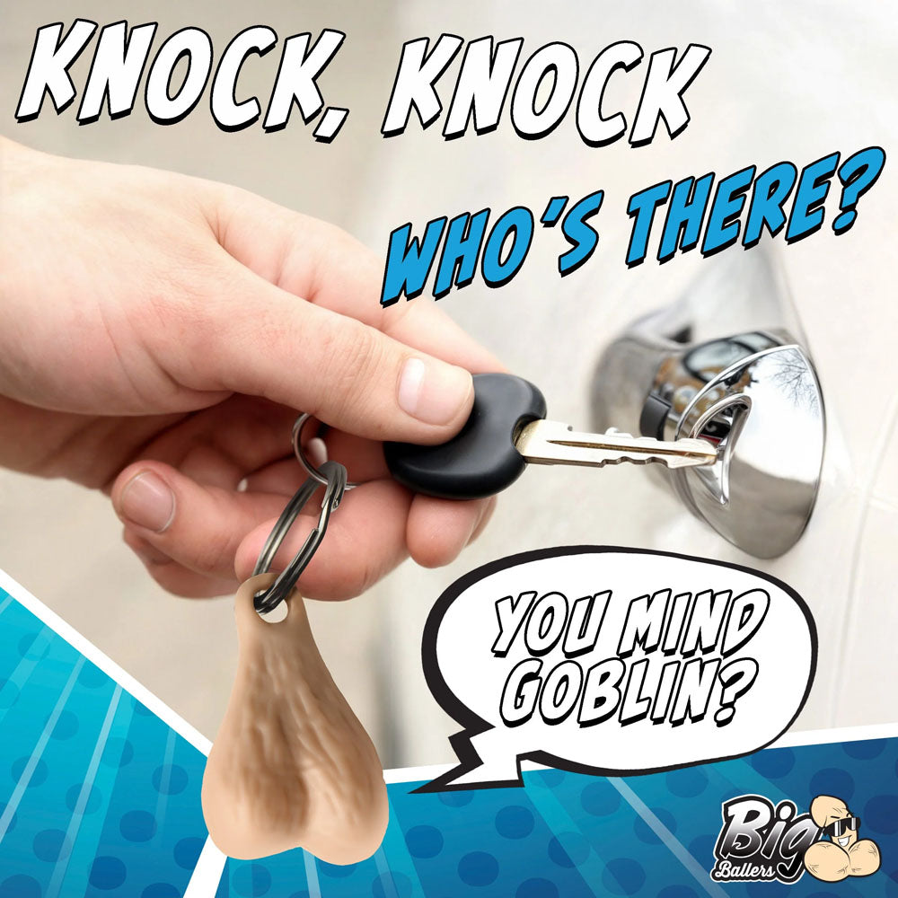 Big Ballers Nuts Keychain - Light - Novelty Keychain