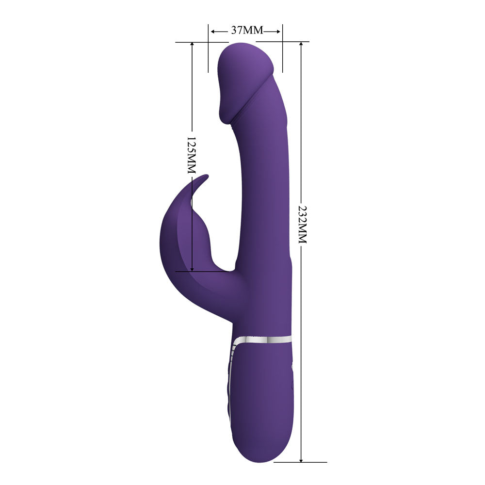 Party Up DAVID Swinging Vibe - Purple - Purple 23.2 cm USB Rechargeable Rabbit Vibrator with Flicking Arm