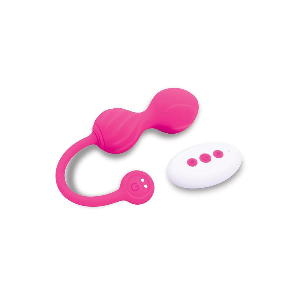 Bodywand Squeeze Remote-Control Pelvic Floor Trainer - Pink USB Rechargeable Weighted Kegel Balls with Remote