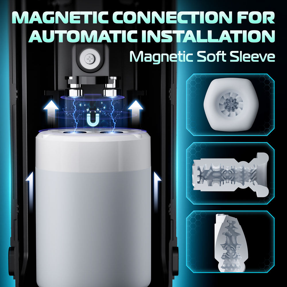 CyberSkin The Titan - Black USB Rechargeable Thrusting & Vibrating Auto Masturbator with Heater