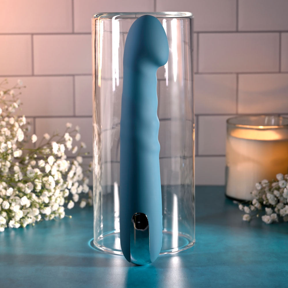 Evolved QUEEN OF ALL TRADES - Blue 22.6 cm USB Rechargeable Thrusting & Rotating Vibrator