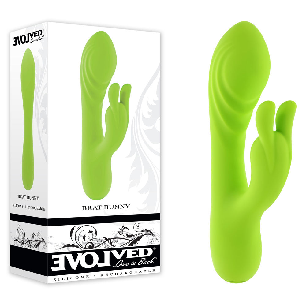 Evolved BRAT BUNNY - Green 16.2 cm USB Rechargeable Rabbit Vibrator
