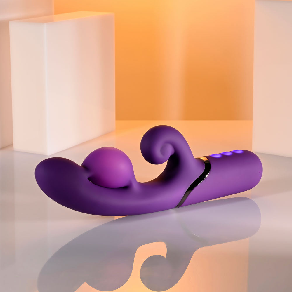 Evolved PLEASURE PUFF - Purple 24.1 cm USB Rechargeable Inflatable Rabbit Vibrator