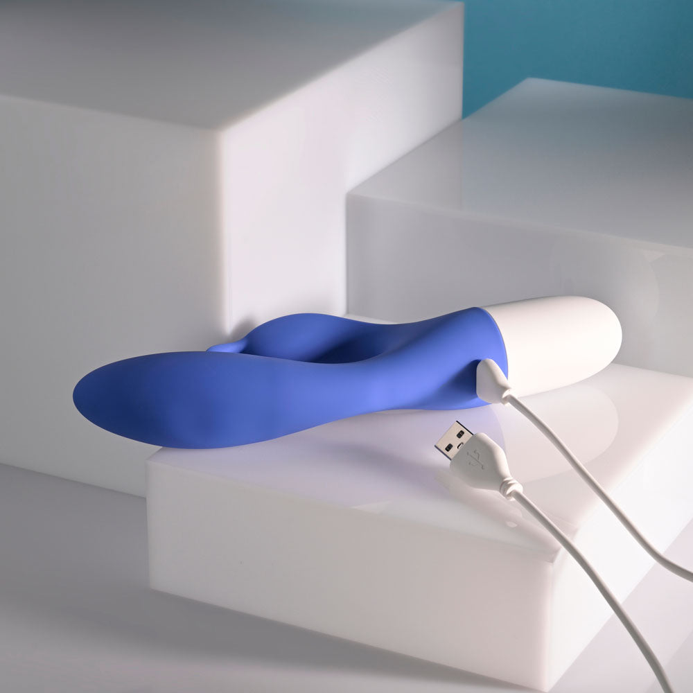 Evolved FUNNY BUNNY - Blue 20 cm USB Rechargeable Rabbit Vibrator