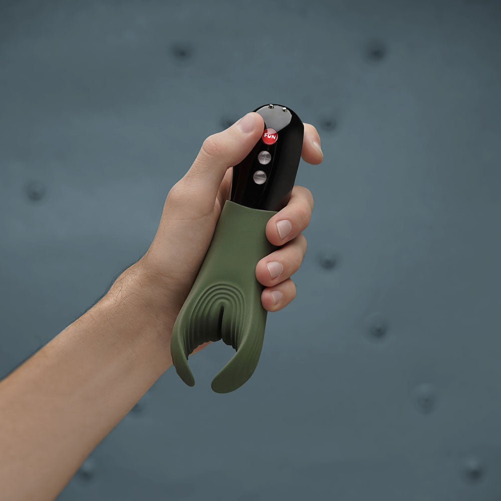 Fun Factory MANTA moss green-black - Moss Green 18 cm USB Rechargeable Mens & Couples Vibrator