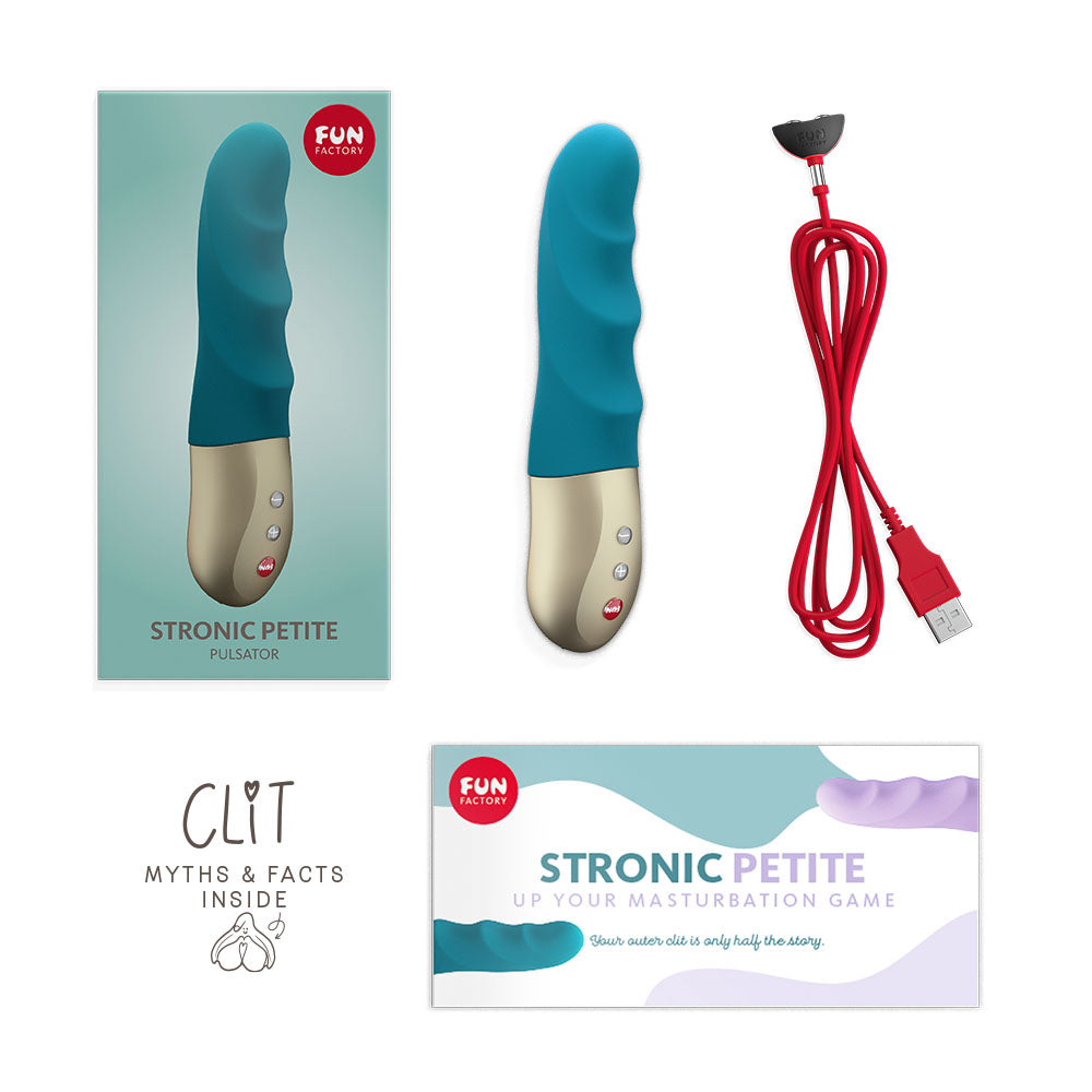 Fun Factory STRONIC PETITE deep sea blue - Deep Sea Blue 17 cm USB Rechargeable Thrusting Vibrator