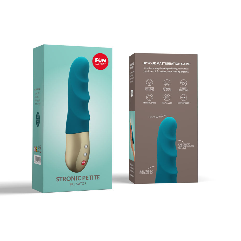 Fun Factory STRONIC PETITE deep sea blue - Deep Sea Blue 17 cm USB Rechargeable Thrusting Vibrator