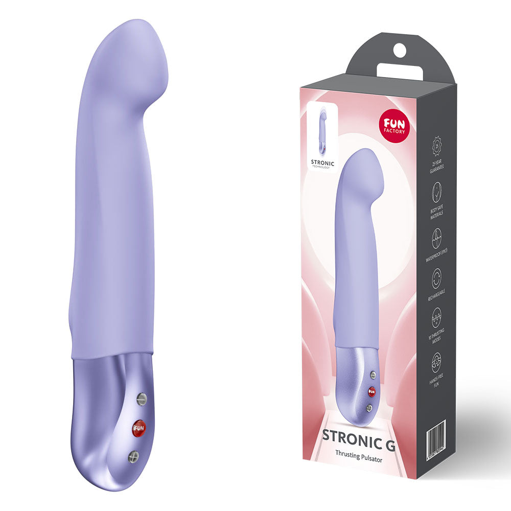 Fun Factory STRONIC G - Purple 20.8 cm USB-C Rechargeable Thrusting Vibrator
