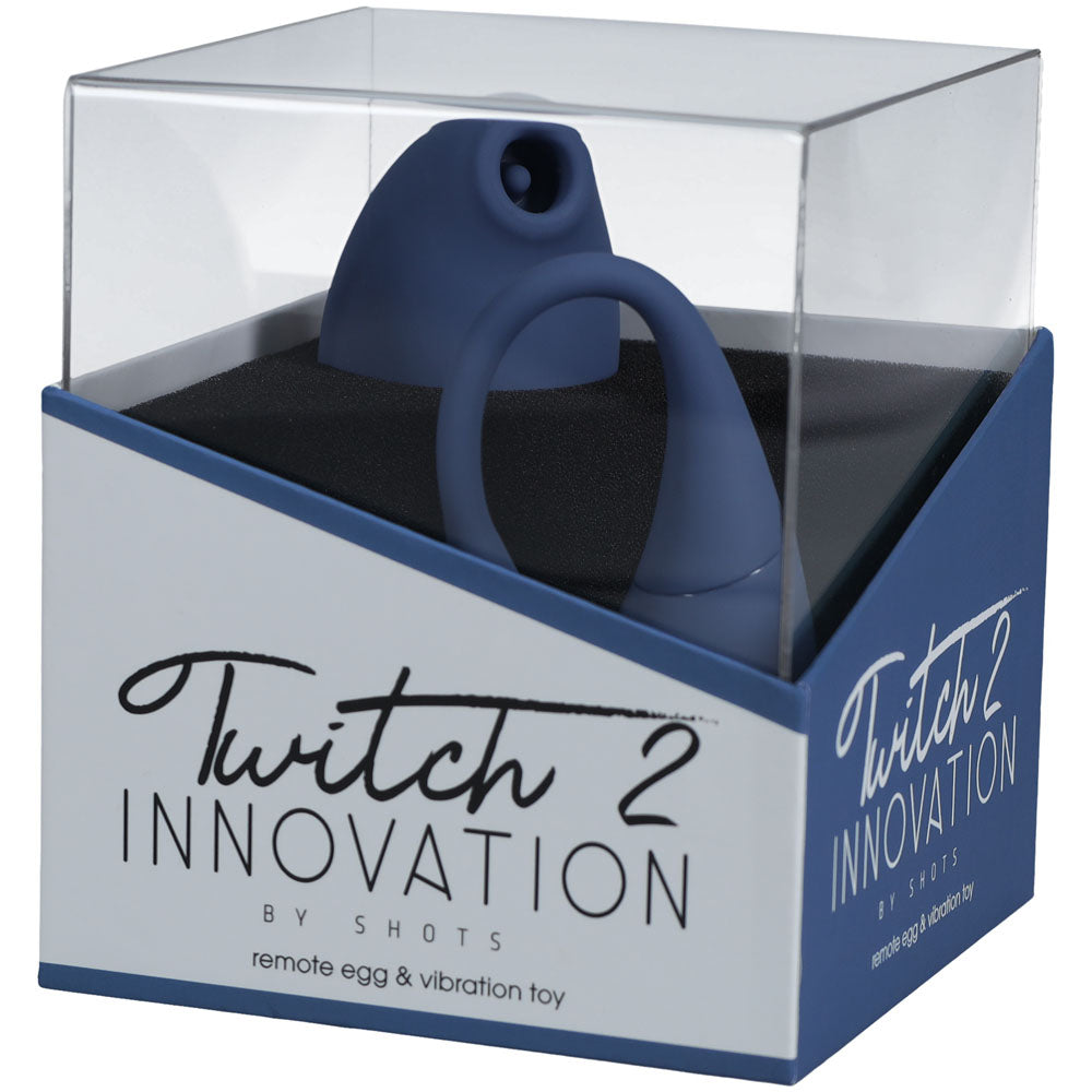 Twitch 2 - Blue - Blue US Rechargeable Suction Vibrator with Remote Vibrating Egg