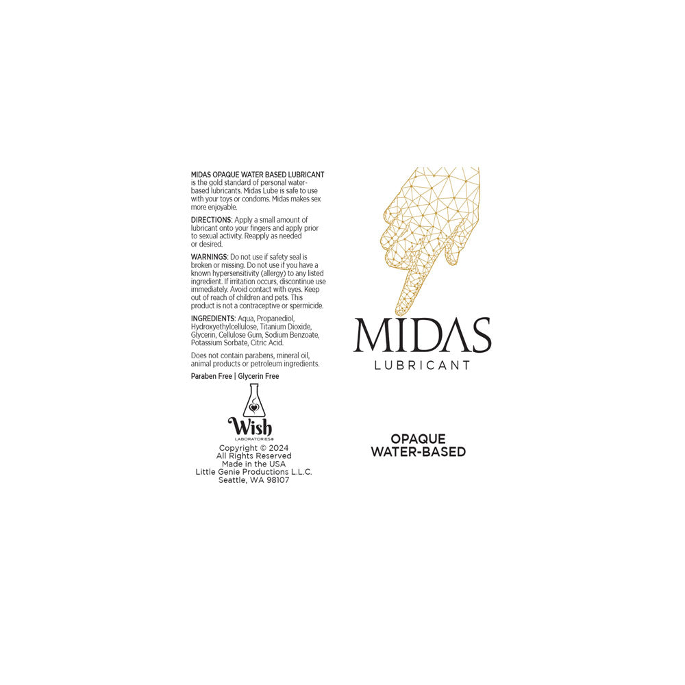 Midas Opaque Water Based Lubricant - 118 ml - Water Based Cum Lube - 118 ml