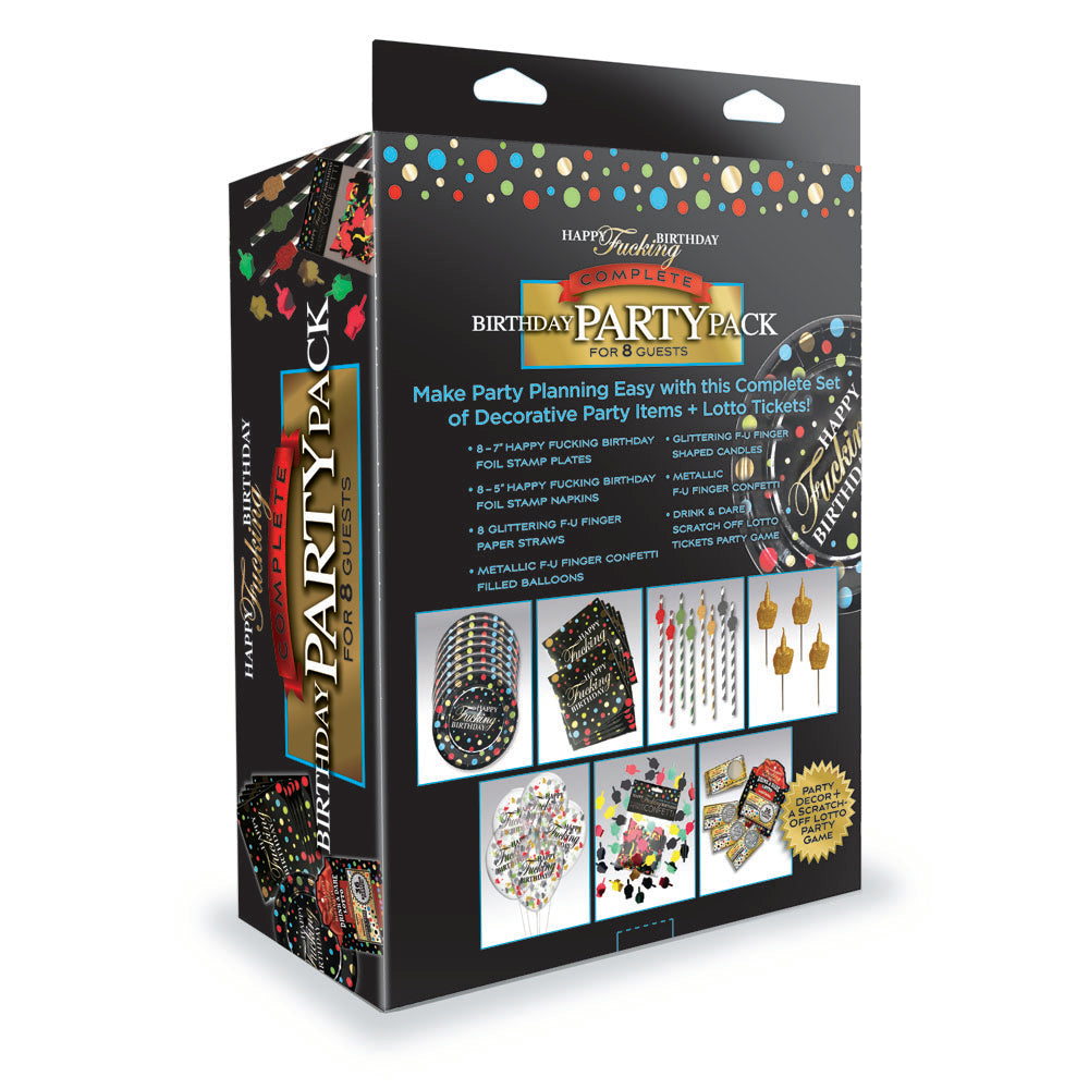 Happy F**king Birthday Complete Party Pack - Party Set for 8 People