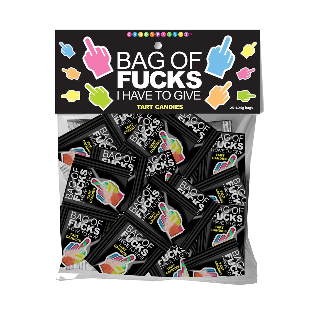 Bag Of Fucks I Have To Give - Bag of 25 - Fruit Flavoured Lollies - Bag of 25 Mini Packs