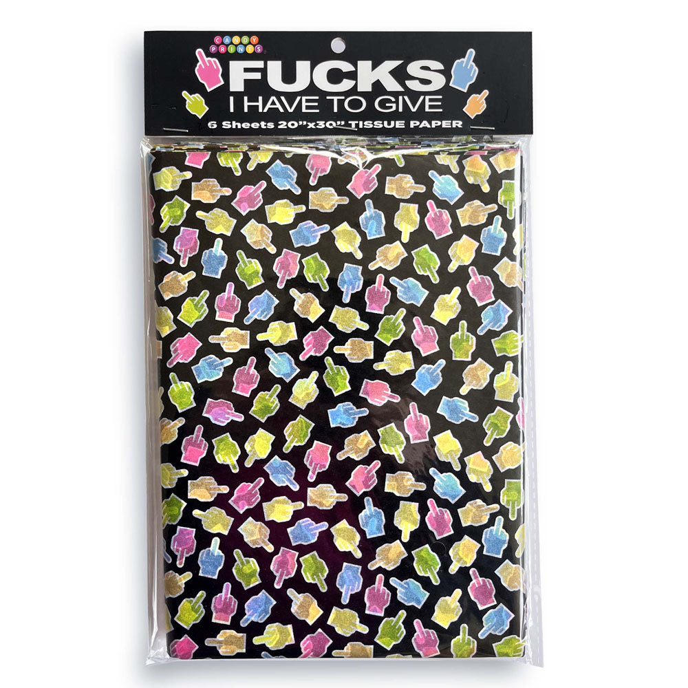 Fucks I Have To Give Tissue Paper Sheets - Novelty Decoration Sheets - 6 Pack