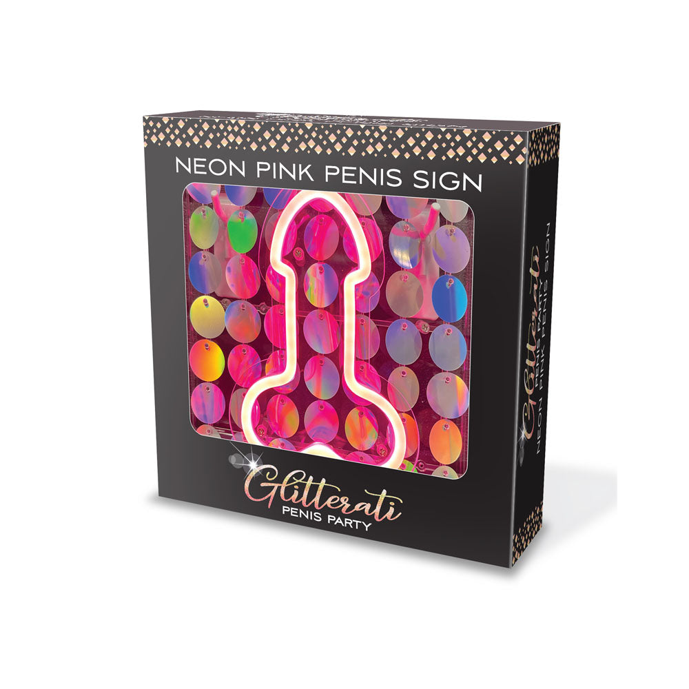 Glitterati Neon Pink Penis Sign - Novelty Neon Light