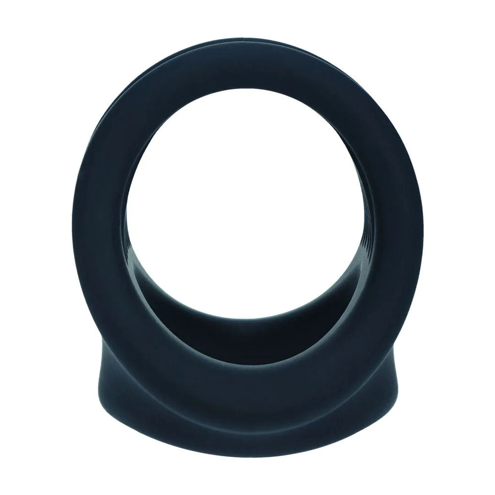 LEVELZ Silicone Cock & Ball Harness - Black - Black Cock & Ball Ring
