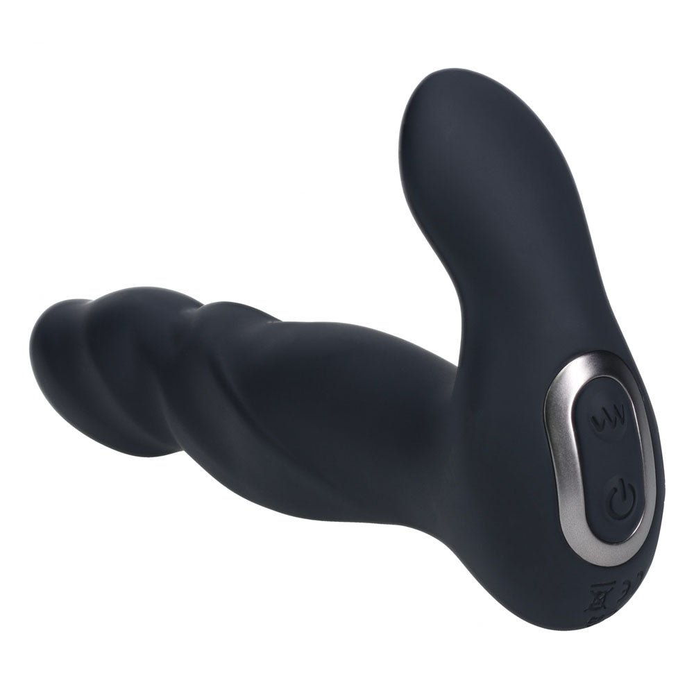 LEVELZ Vibrating & Thrusting Silicone Prostate Massager - Black 14.7 cm USB Rechargeable Thrusting Prostate Massager