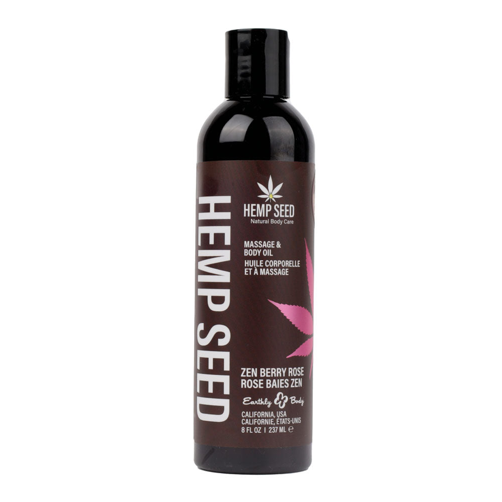 Hemp Seed Massage & Body Oil - Zen Berry Rose (Blackberry