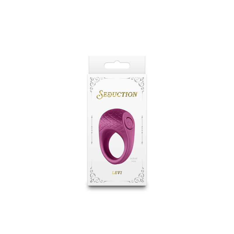 Seduction - Levi - Metallic Burgundy - Metallic Burgundy USB Rechargeable Vibrating Cock Ring