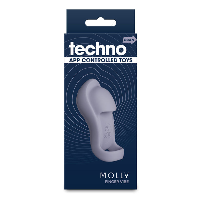 Techno - Molly - Grey USB Rechargeable Finger Stimulator with App Control