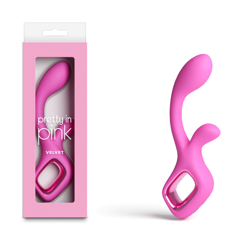 Pretty in Pink Velvet - Pink - Pink 18.7 cm USB Rechargeable Rabbit Vibrator