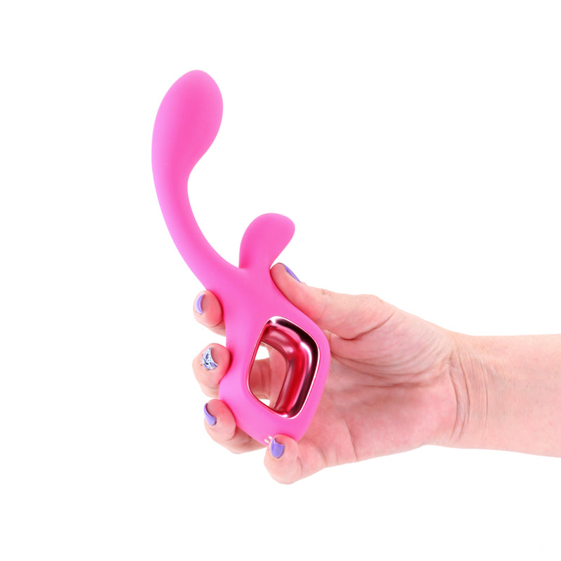 Pretty in Pink Velvet - Pink - Pink 18.7 cm USB Rechargeable Rabbit Vibrator