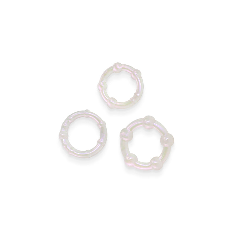 Fantasia - Intensity Rings - Pearl - Pearlescent Beaded Cock Rings - Set of 3 Sizes