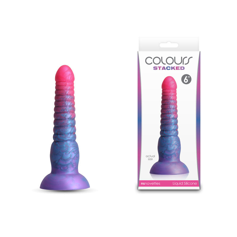 Colours Stacked - 6'' Dildo - Pink/Blue - Pink/Blue 16 cm Fantasy Dildo