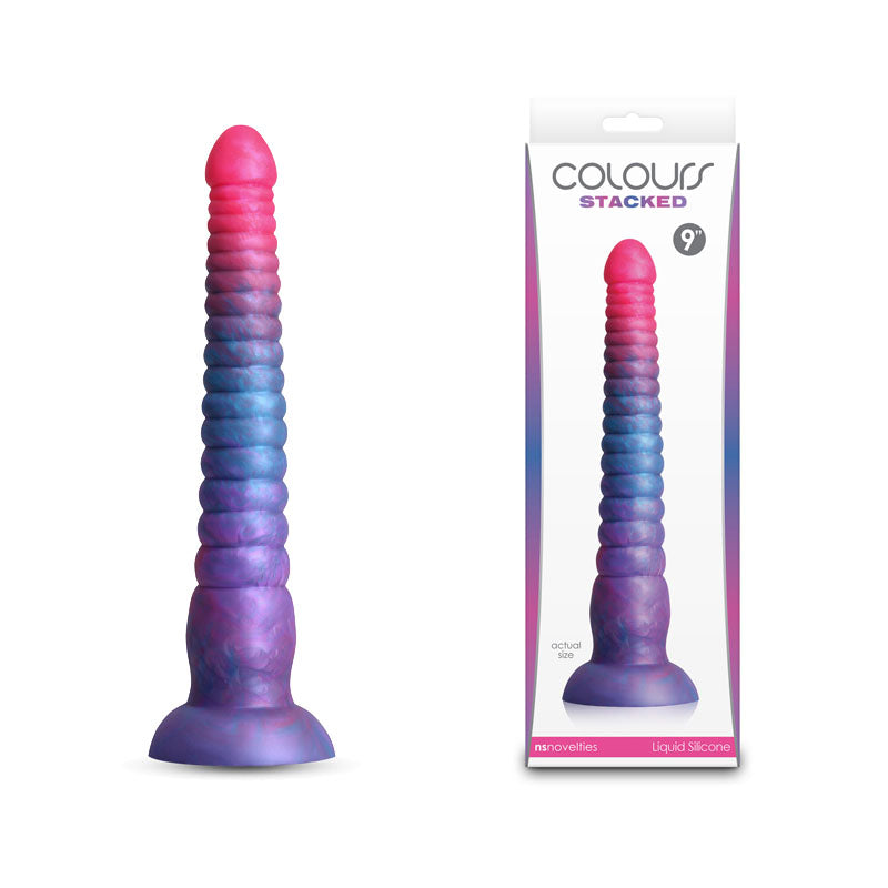 Colours Stacked - 9'' Dildo - Pink/Blue - Pink/Blue 23 cm Fantasy Dildo