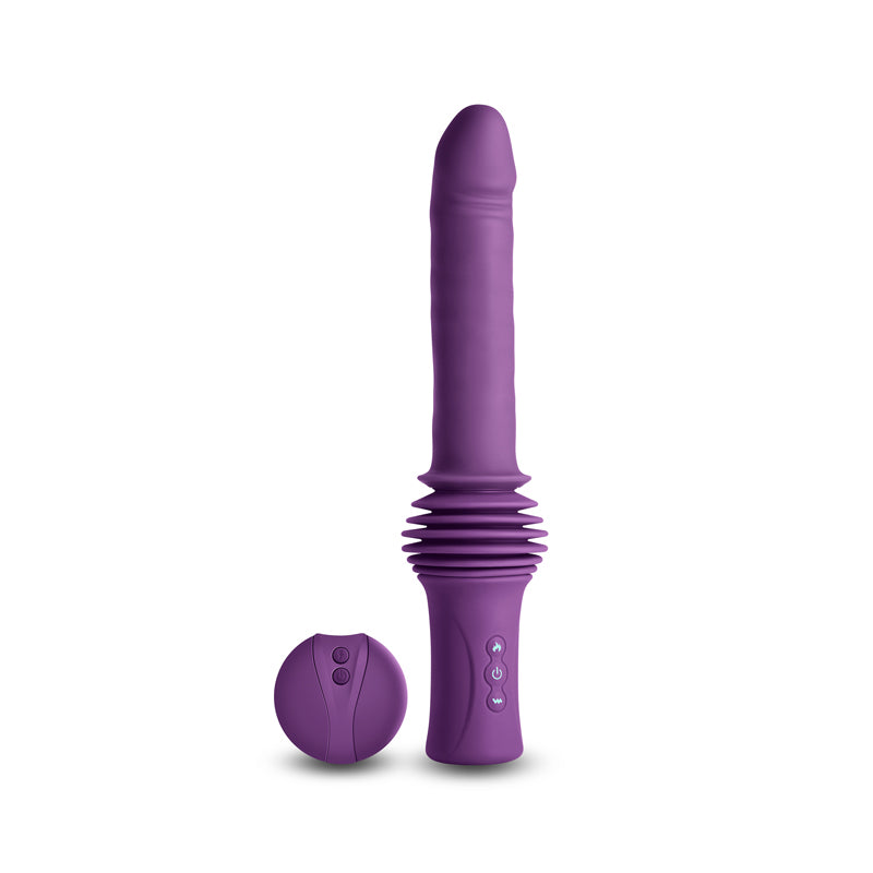 INYA Super Stroker - Purple - Purple 36.8 cm USB Rechargeable Thrusting Vibrator with Remote Control & Stand