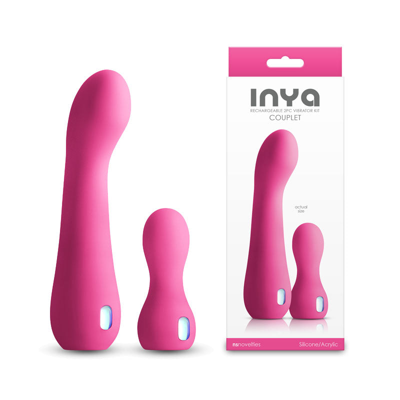 INYA Couplet - Pink - Pink USB Rechargeable Vibrators - Set of 2 Sizes