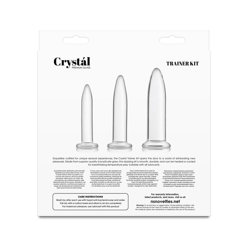 Crystal - 3pc Trainer Kit - Clear - Clear Glass Anal Plugs - Set of 3 Sizes
