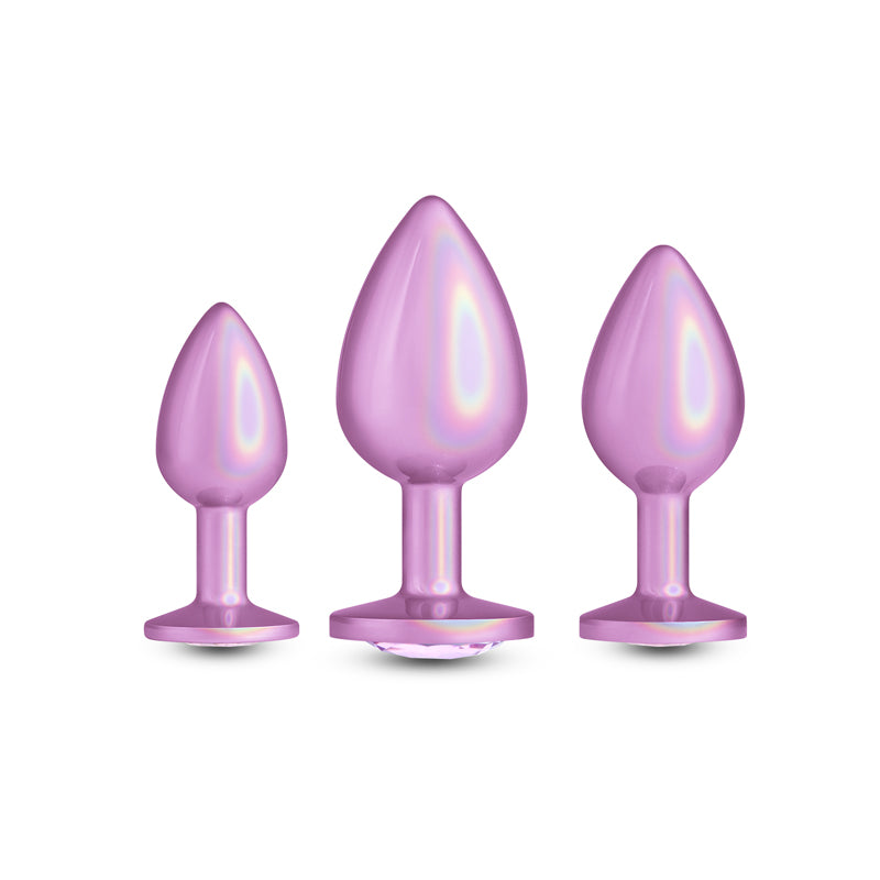 Rear Assets Trainer Kit - Iridescent Pink - Iridescent Pink Metallic Butt Plugs - Set of 3 Sizes