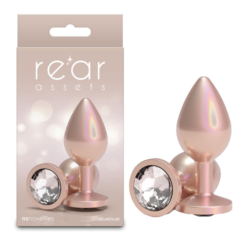 Rear Assets Iridescent - Medium - Champagne - Iridescent Champagne 8.2 cm Medium Butt Plug