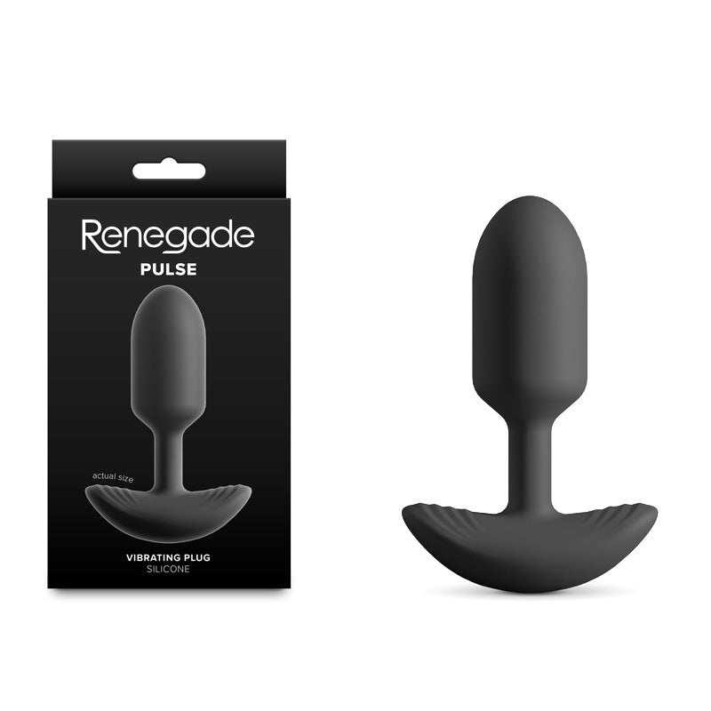 Renegade Pulse - Black - Black 11 cm USB Rechargeable Vibrating Butt Plug